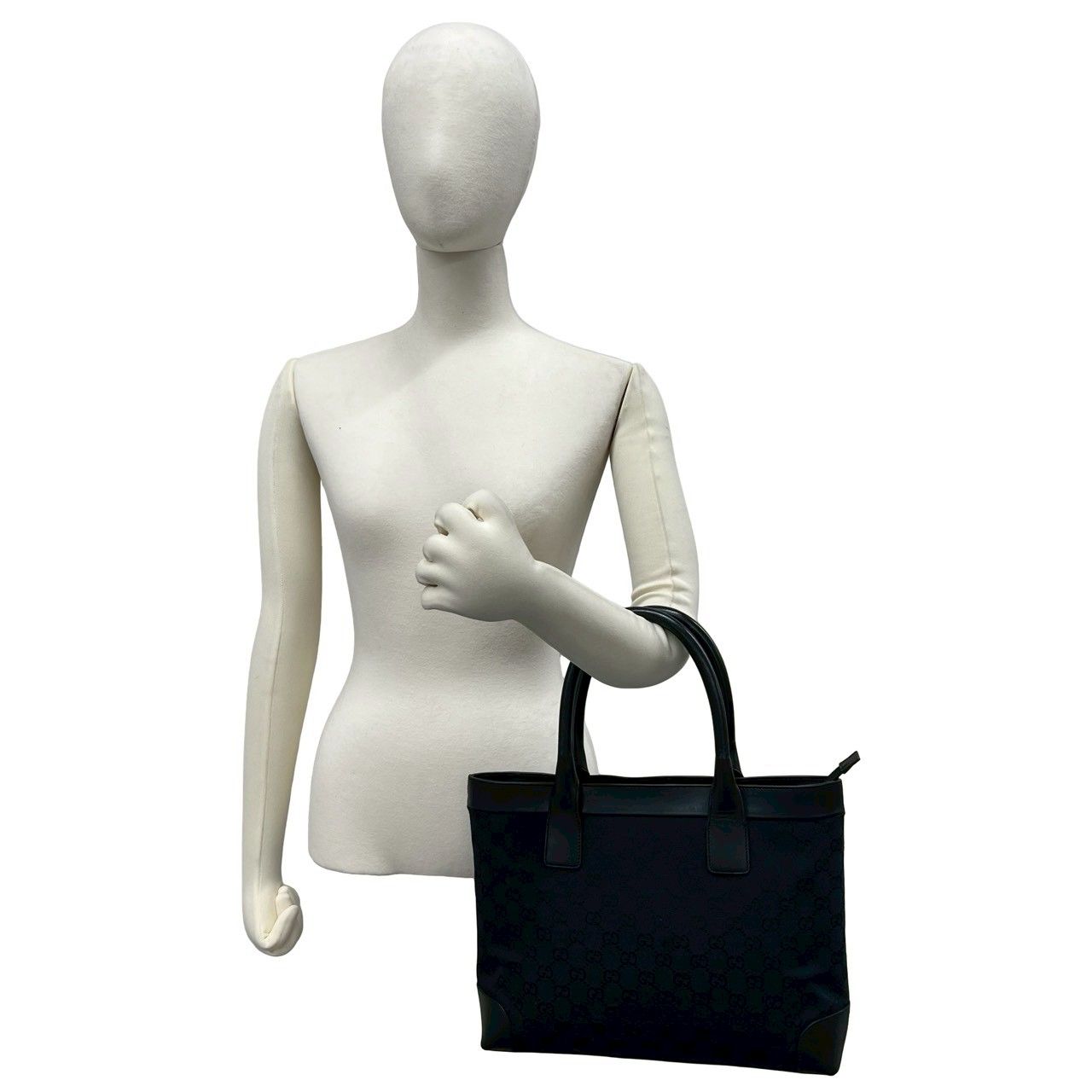 Gucci GG Canvas Pattern Leather Mini Tote Boston Bag Black — view 2