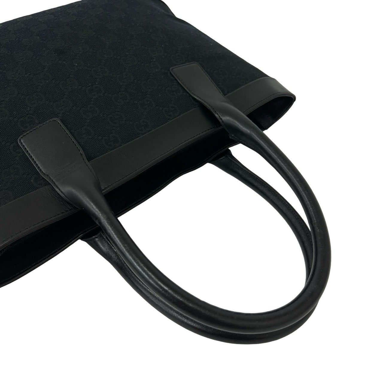 Gucci GG Canvas Pattern Leather Mini Tote Boston Bag Black — view 4
