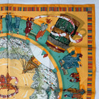 Hermes Carre 90 Scarf Silk Prieres AU Vent Prayer in the Wind Yellow — view 2