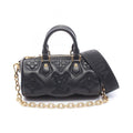 Louis Vuitton Handbag Papillon BB Bubble Gram Noir Leather