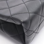 Chanel Shoulder Bag Quilted Logo Black Lambskin Chain — view 6