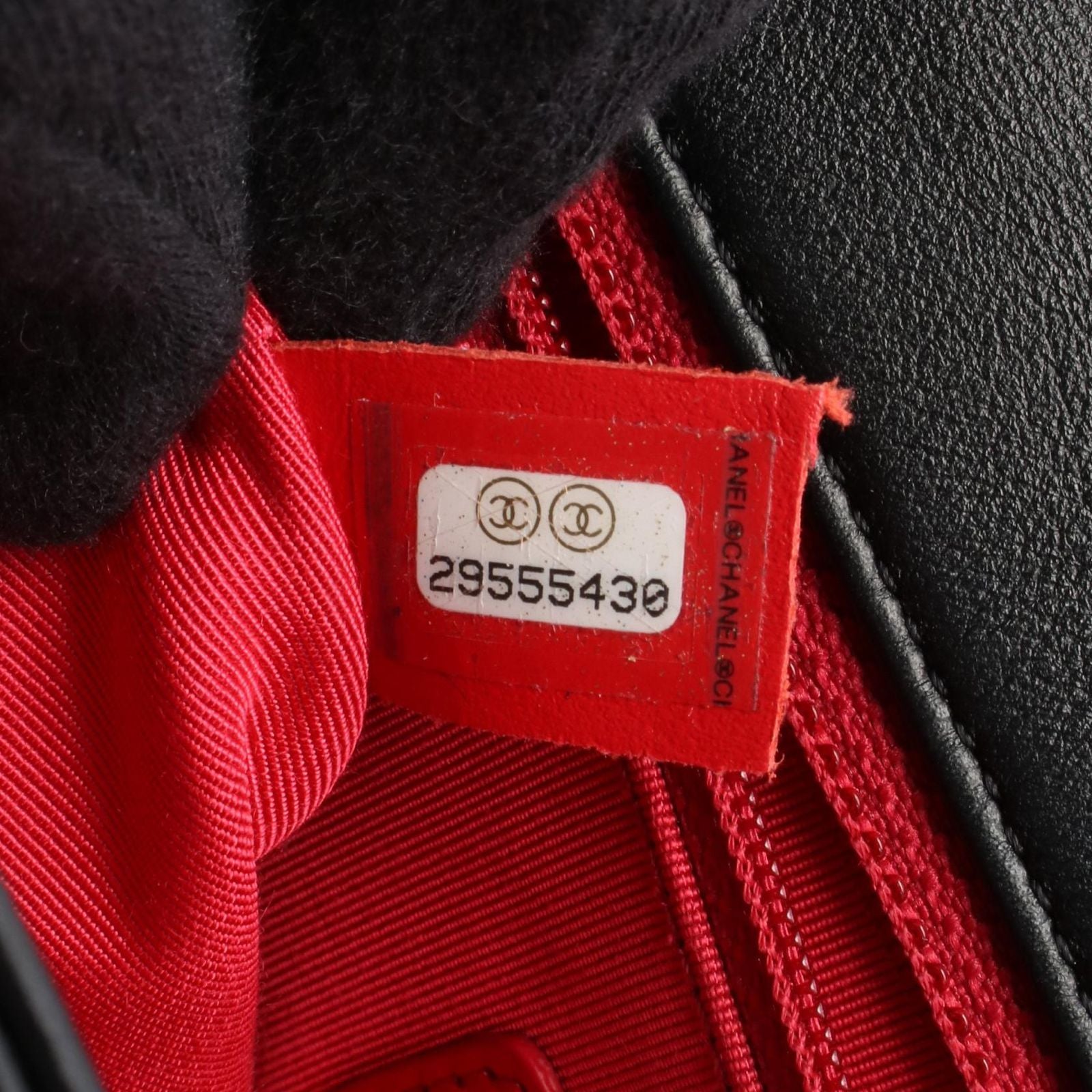 Chanel Shoulder Bag Quilted Logo Black Lambskin Chain — view 5