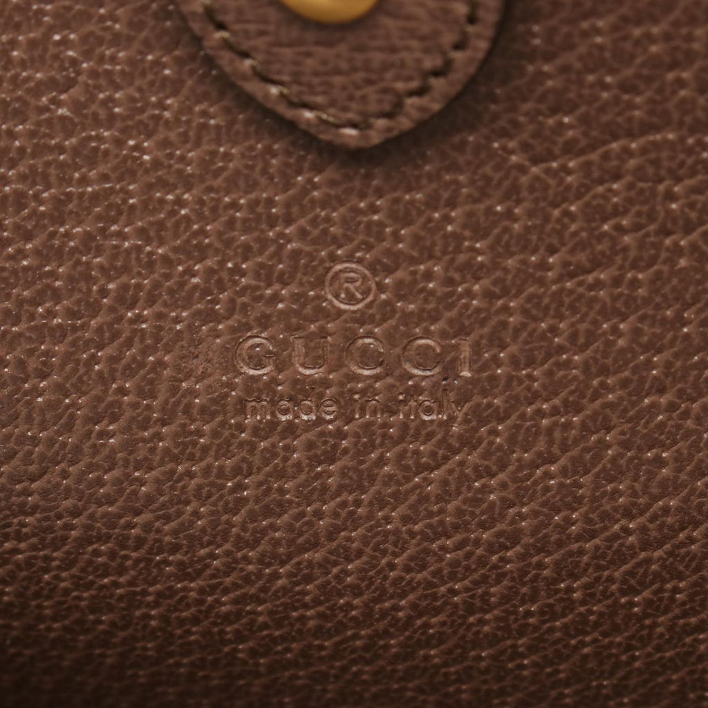 Gucci Tote GG Supreme Beige Brown Canvas Leather Tiger Web 2-Way Handbag — view 4
