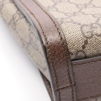 Gucci Tote GG Supreme Beige Brown Canvas Leather Tiger Web 2-Way Handbag — view 7