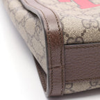 Gucci Tote GG Supreme Beige Brown Canvas Leather Tiger Web 2-Way Handbag — view 5