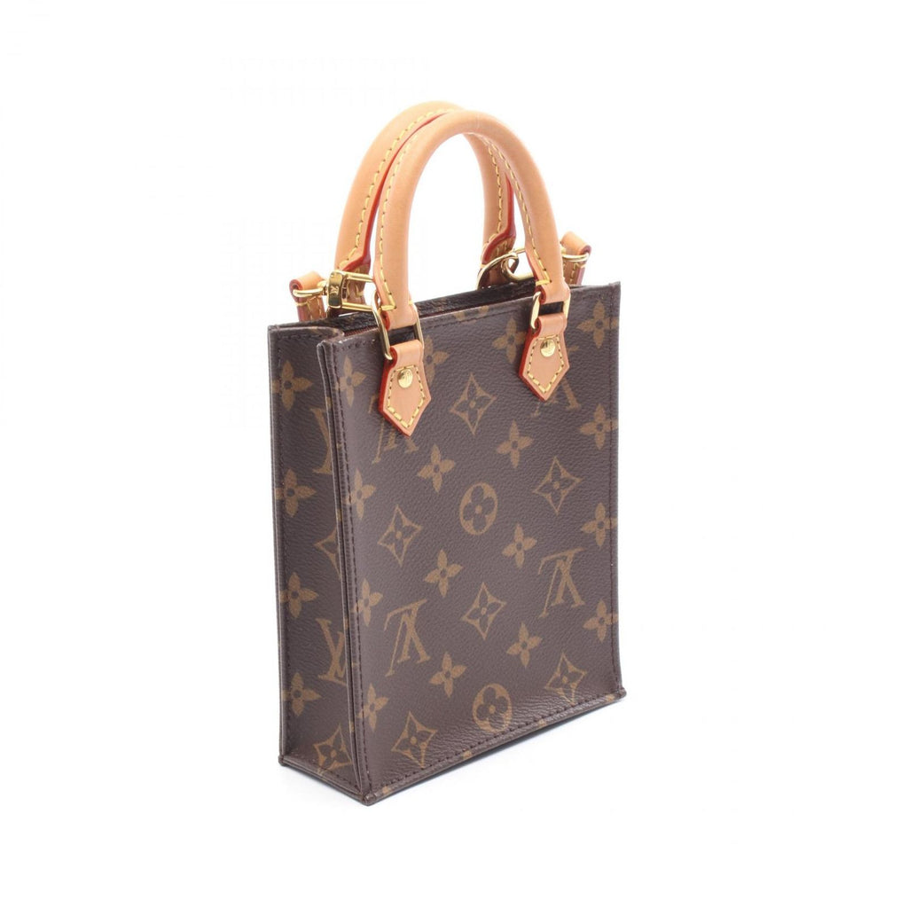 Louis Vuitton Handbag Sac Plat Monogram Canvas Leather Petite — view 2