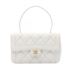 Chanel Handbag Wild Stitch White Leather