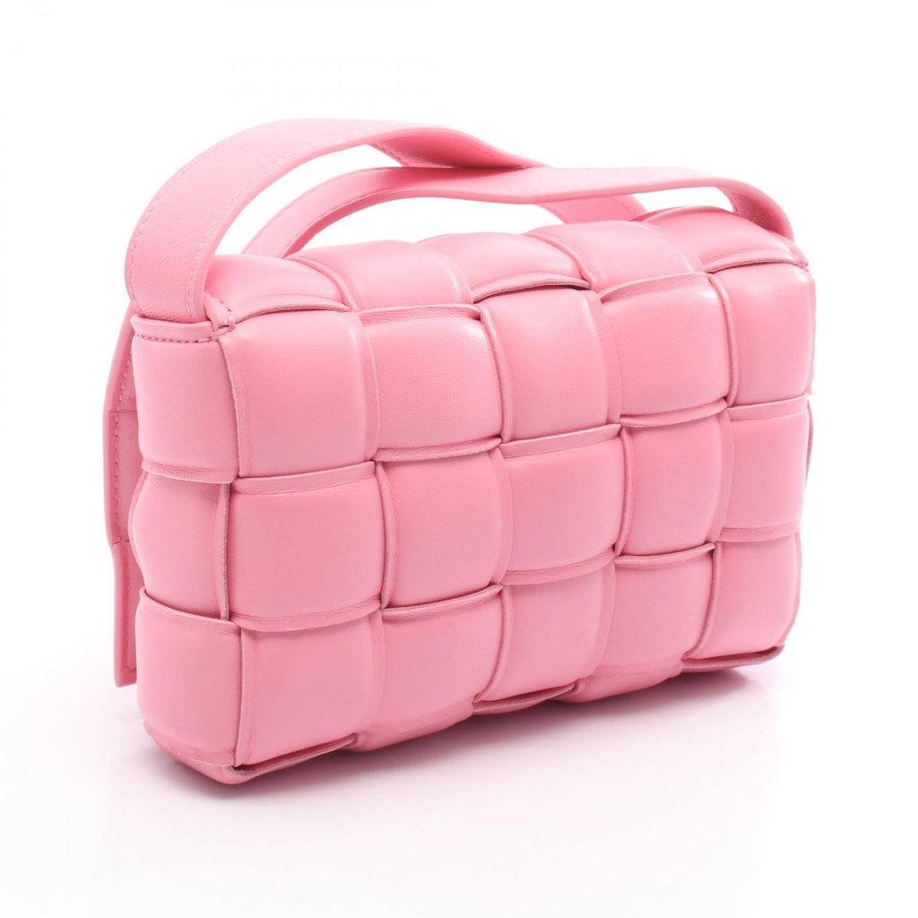 Bottega Veneta Shoulder Bag Padded Cassette Intrecciato Pink Leather Maxi Small — view 2