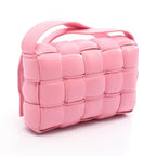 Bottega Veneta Shoulder Bag Padded Cassette Intrecciato Pink Leather Maxi Small — view 2