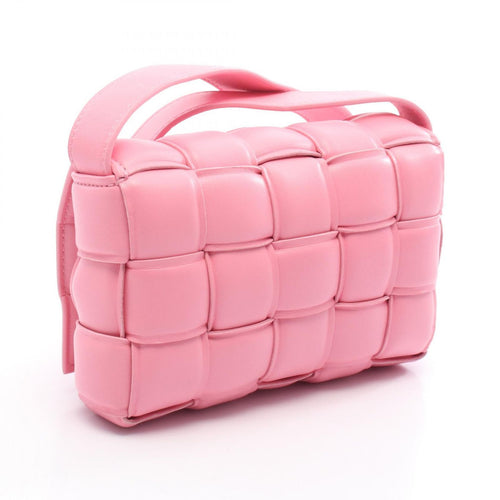 Bottega Veneta Shoulder Bag Padded Cassette Intrecciato Pink Leather Maxi Small — view 2