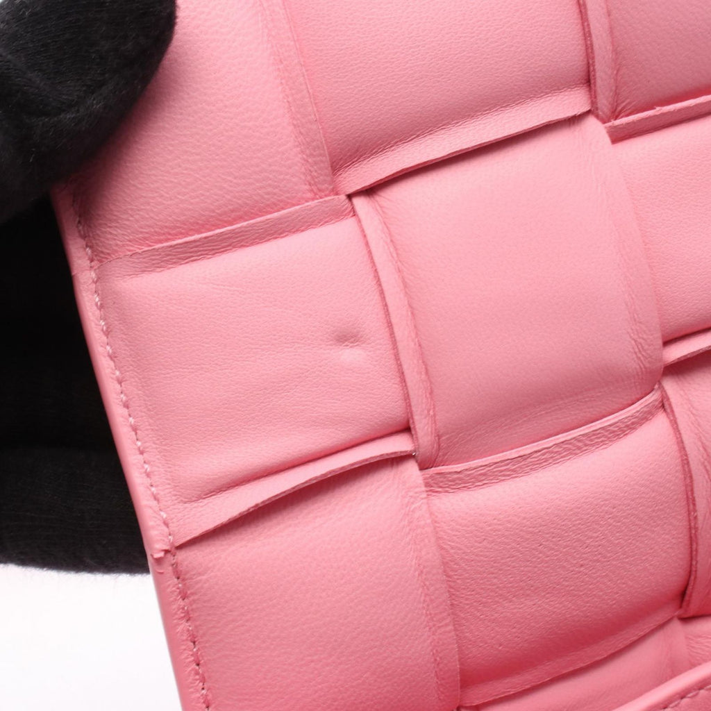 Bottega Veneta Shoulder Bag Padded Cassette Intrecciato Pink Leather Maxi Small — view 5