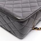 Chanel Shoulder Bag Black Lambskin Quilted Fringe Chain — view 8