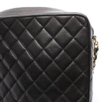 Chanel Shoulder Bag Black Lambskin Quilted Fringe Chain — view 6