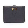 Hermes Bifold Wallet Bearn Compact Black Leather