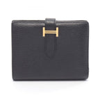 Hermes Bifold Wallet Bearn Compact Black Leather