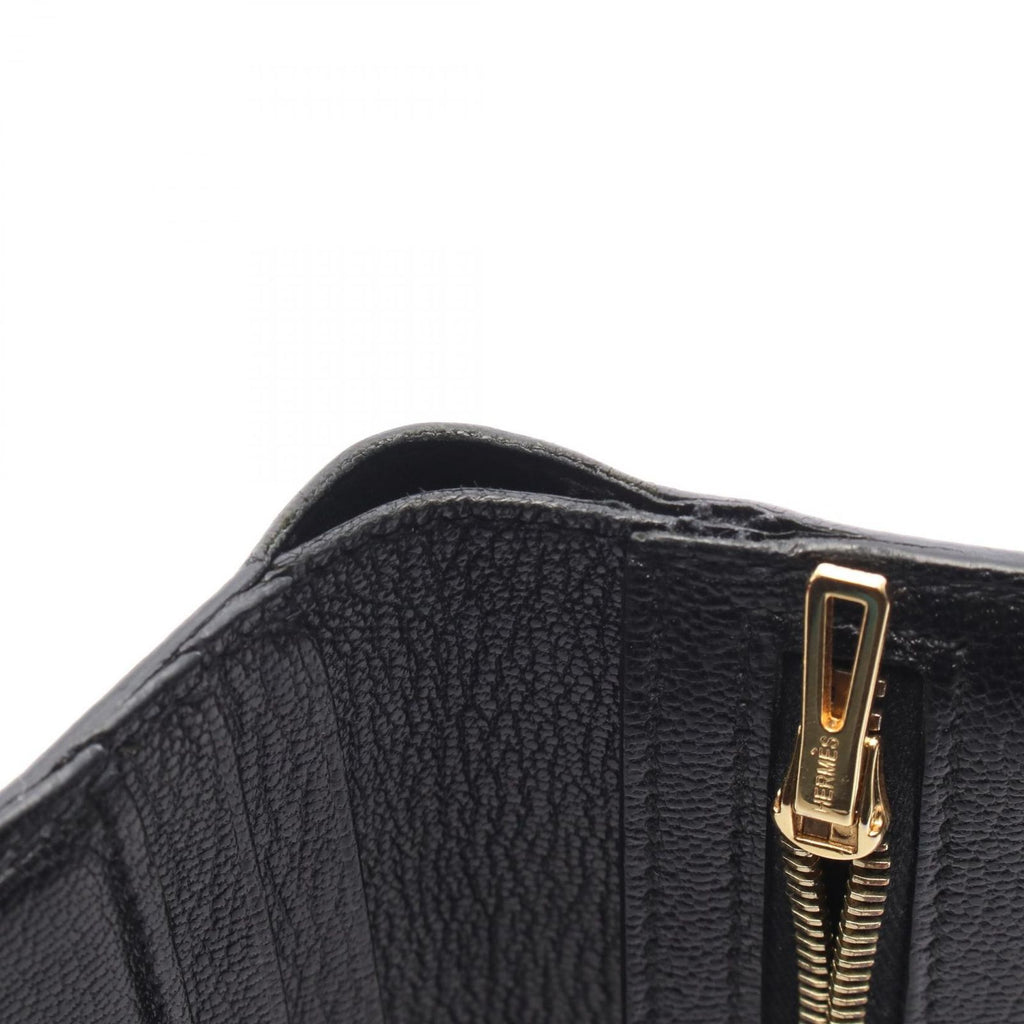 Hermes Bifold Wallet Bearn Compact Black Leather — view 7