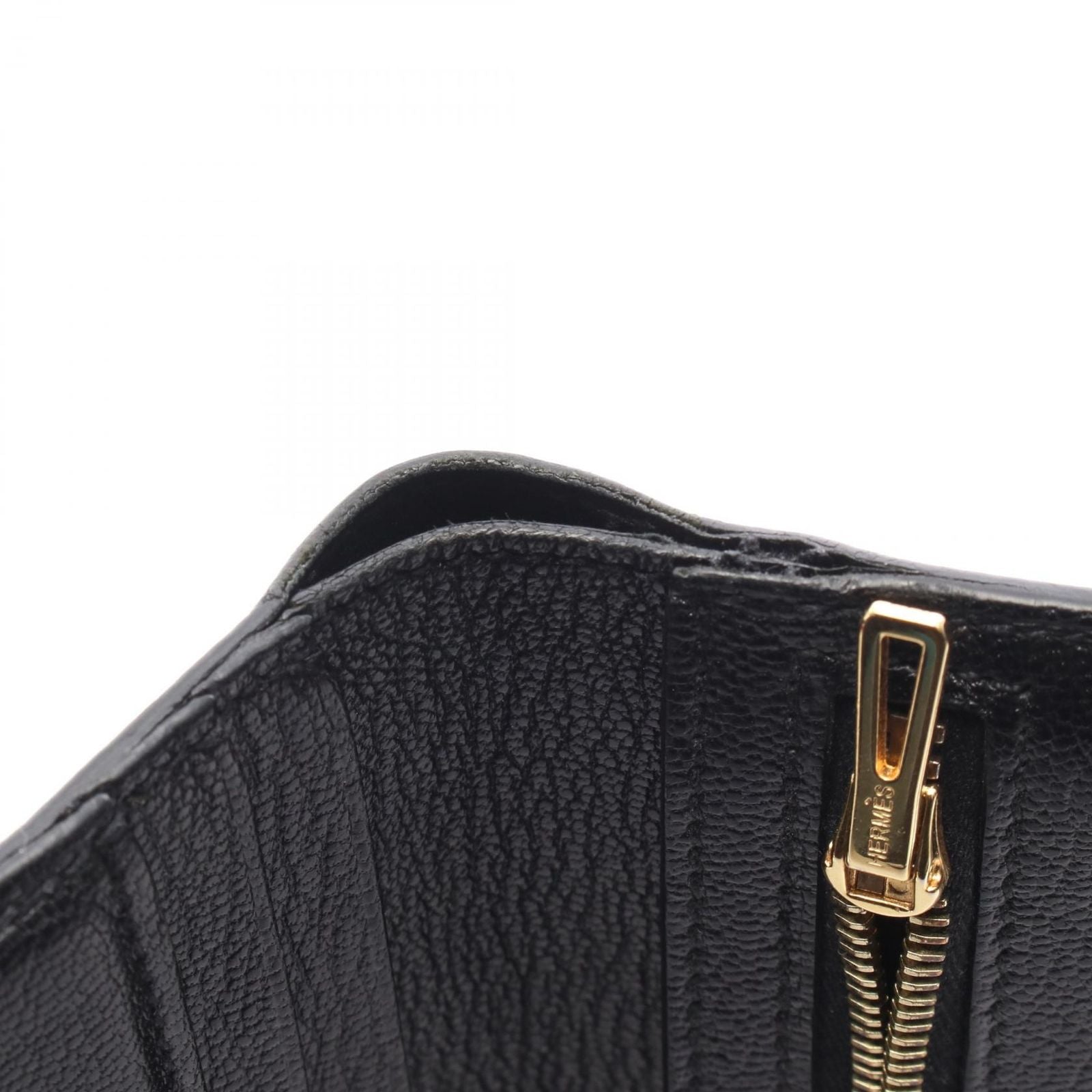 Hermes Bifold Wallet Bearn Compact Black Leather — view 7