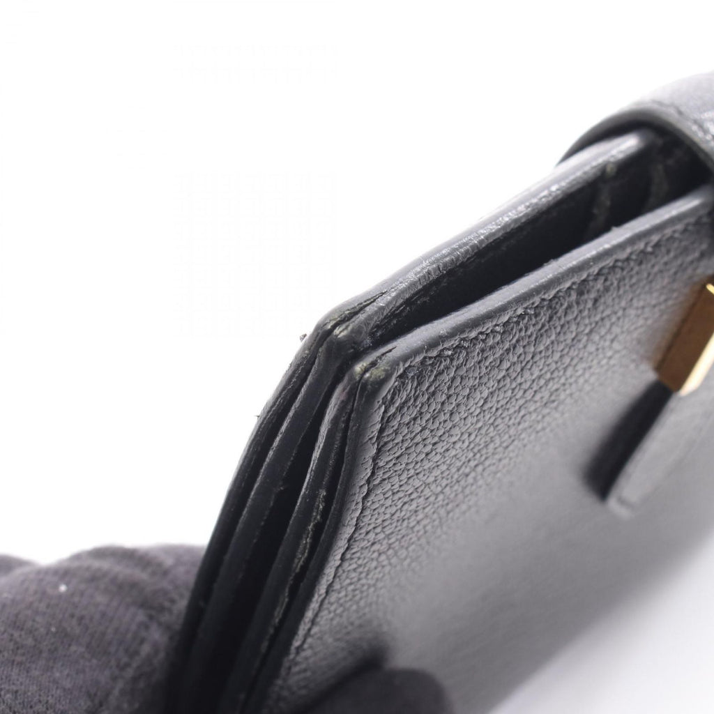 Hermes Bifold Wallet Bearn Compact Black Leather — view 8