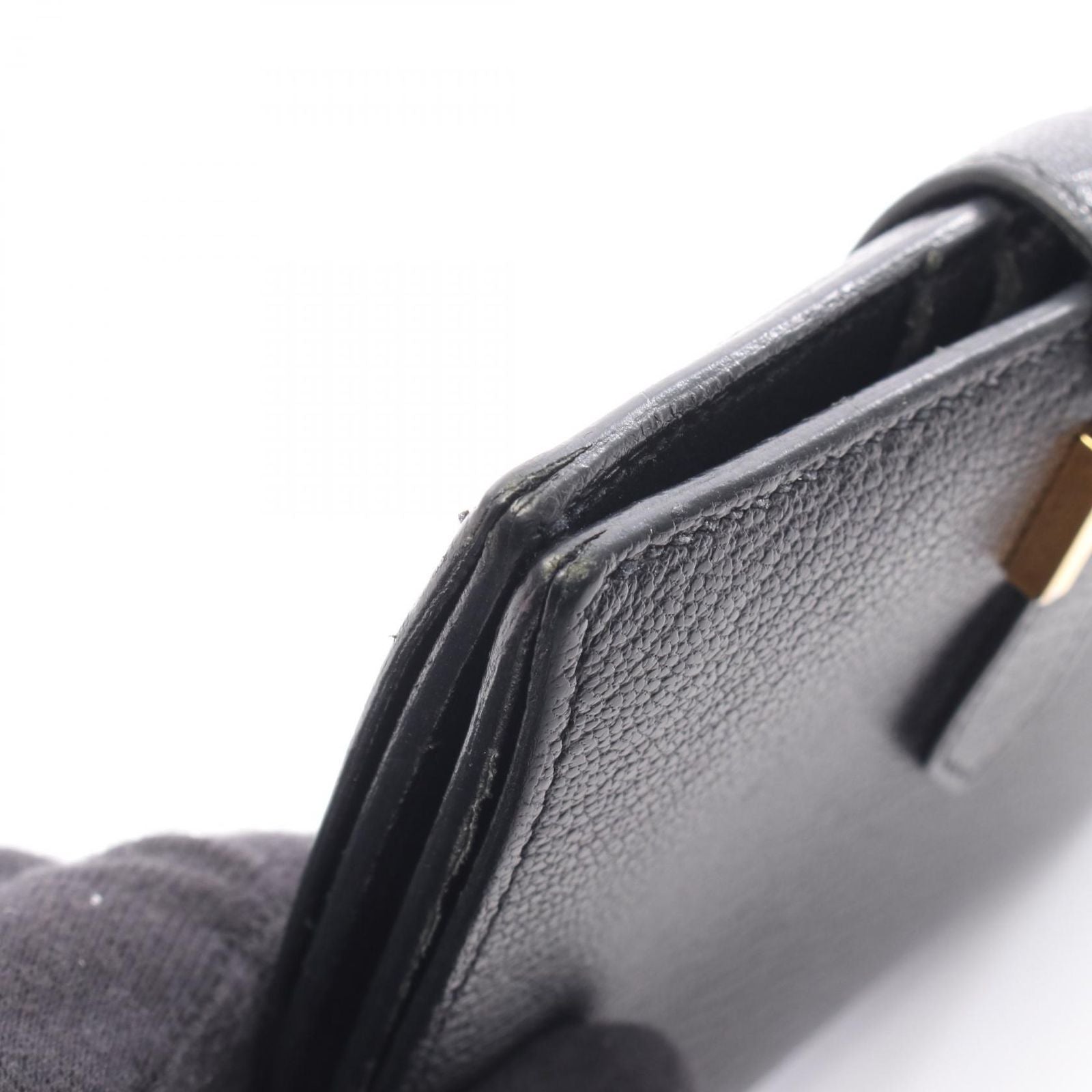 Hermes Bifold Wallet Bearn Compact Black Leather — view 8