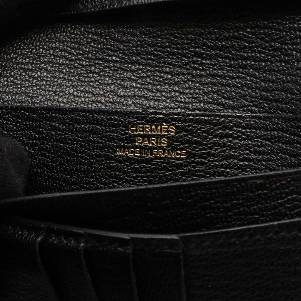 Hermes Bifold Wallet Bearn Compact Black Leather — view 5