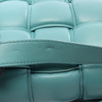 Bottega Veneta Shoulder Bag Padded Cassette Intrecciato Light Blue Leather Maxi — view 7