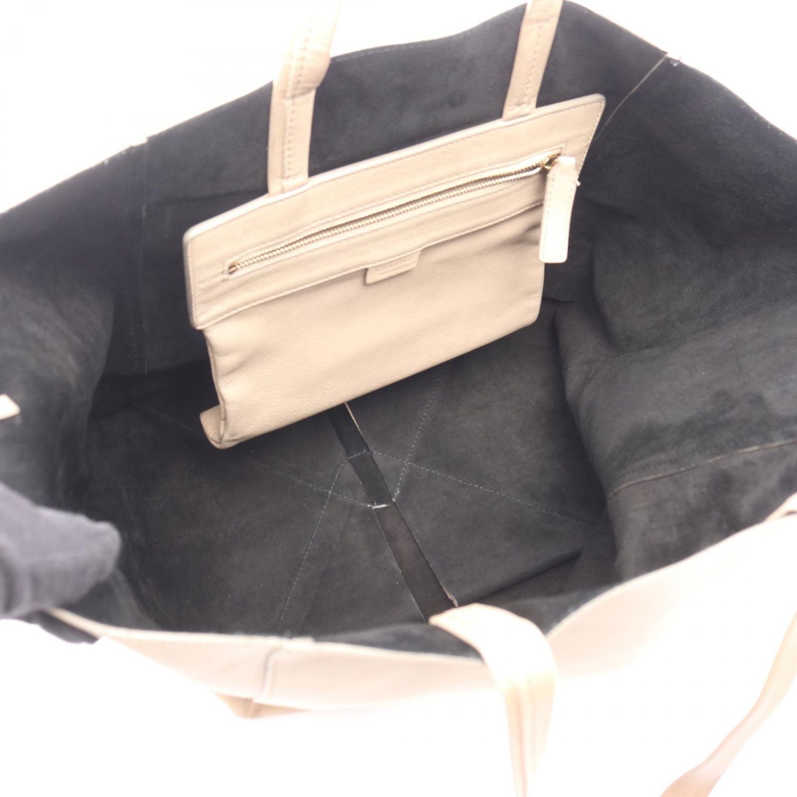 Celine Tote Cabas Phantom Gray Leather — view 3