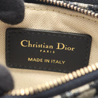 Dior Shoulder Bag White Navy Canvas Leather Blue Oblique — view 4