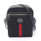 Gucci Shoulder Bag Hacker Project Black Canvas Leather