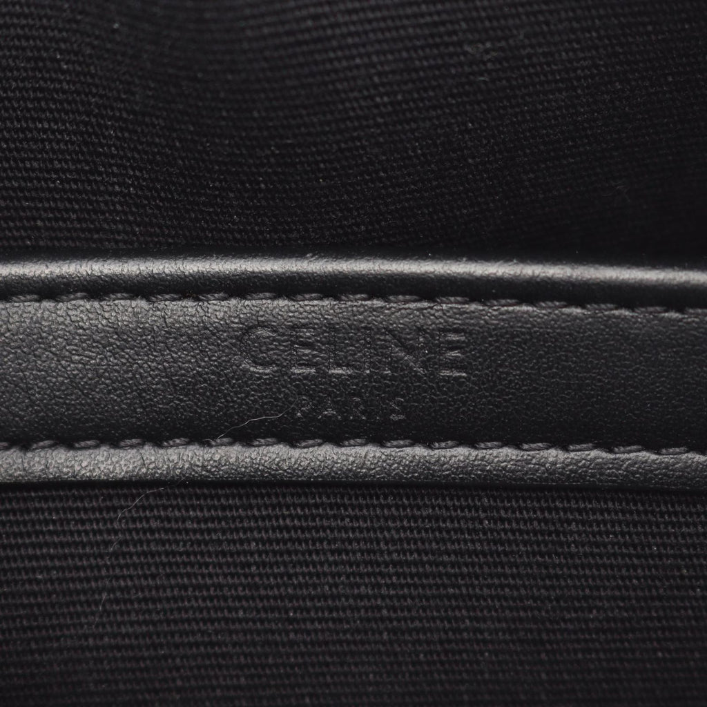 Celine Seri Shoulder Bag Triomphe Black Coating Ting Canvas Leather — view 4
