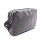 Celine Seri Shoulder Bag Triomphe Black Coating Ting Canvas Leather — view 2