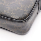 Celine Seri Shoulder Bag Triomphe Black Coating Ting Canvas Leather — view 8