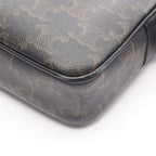 Celine Seri Shoulder Bag Triomphe Black Coating Ting Canvas Leather — view 6