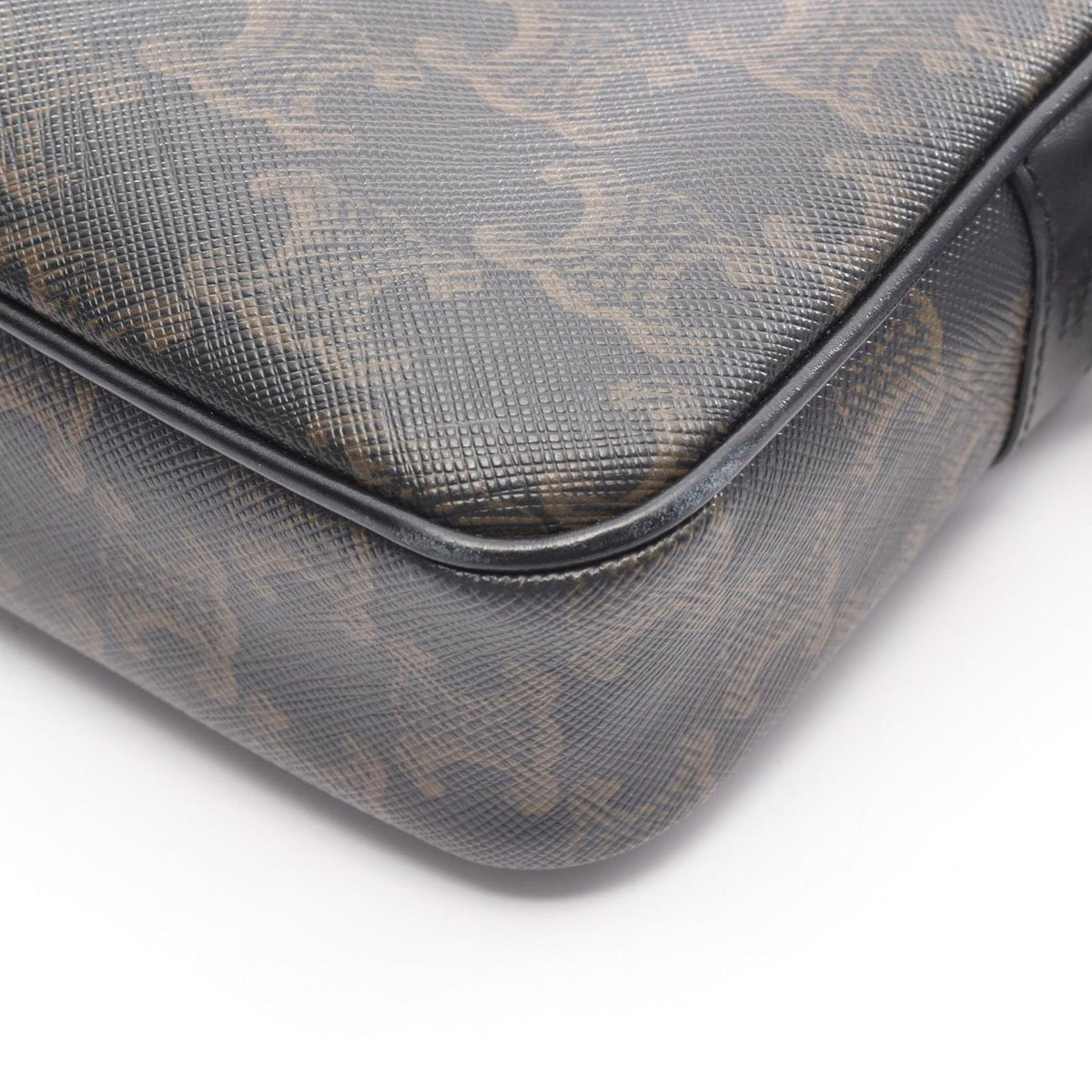 Celine Seri Shoulder Bag Triomphe Black Coating Ting Canvas Leather — view 6