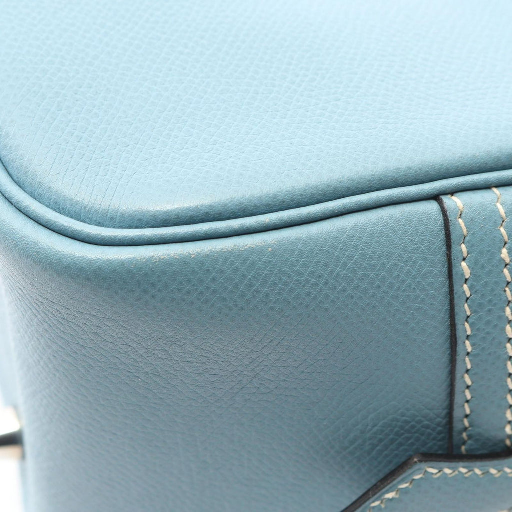 Hermes Handbag Plume 28 Blue Jean Leather Calf — view 8