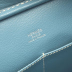 Hermes Handbag Plume 28 Blue Jean Leather Calf — view 4