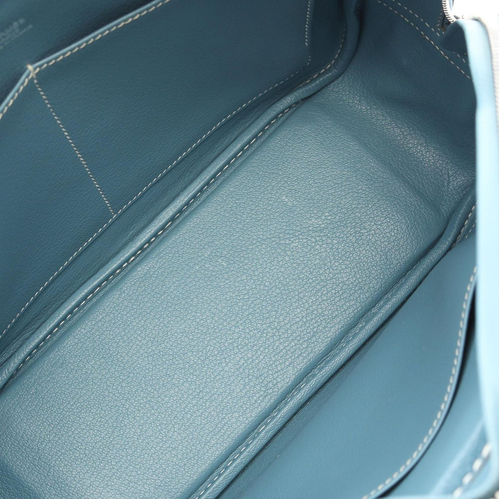 Hermes Handbag Plume 28 Blue Jean Leather Calf — view 7