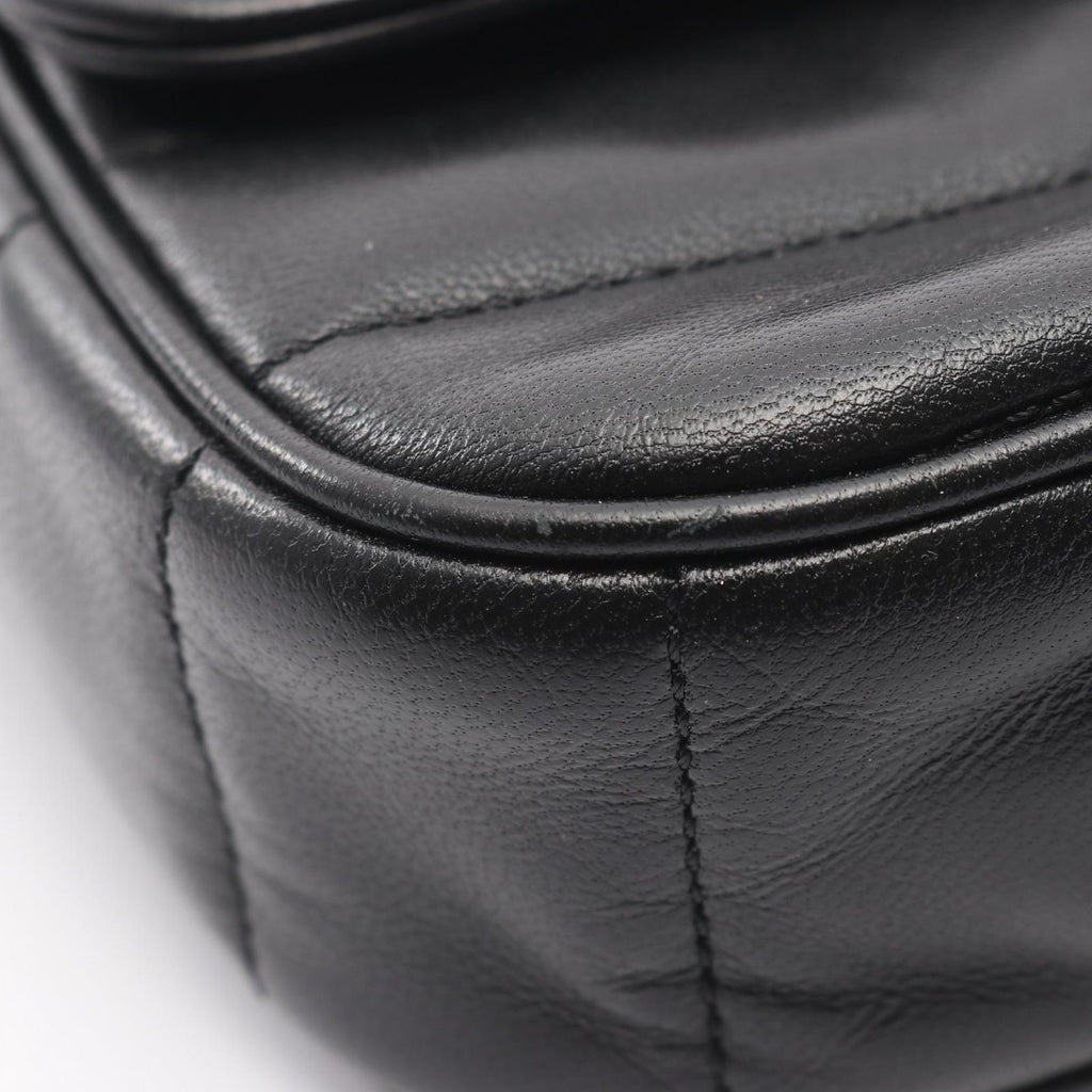 Celine Shoulder Bag Matelasse Monochrome Black Leather Chain — view 6