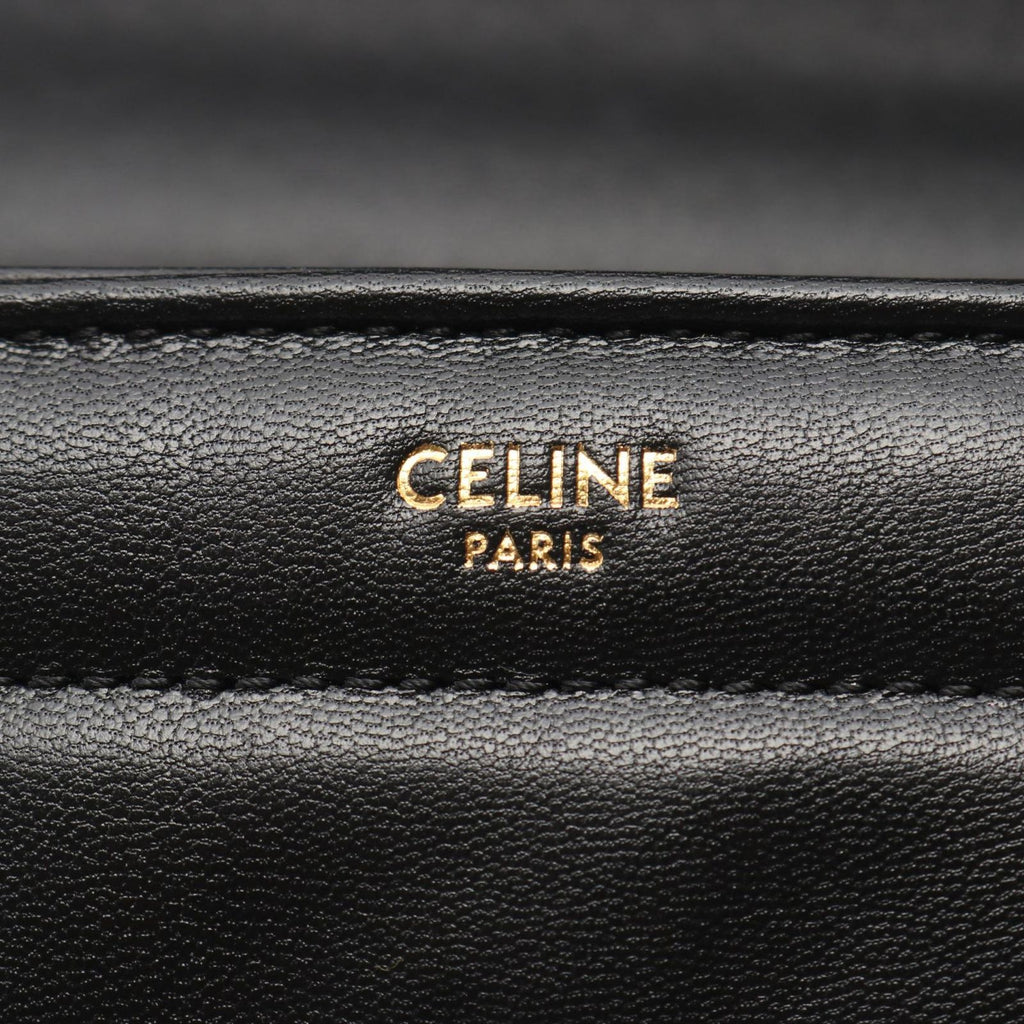 Celine Shoulder Bag Matelasse Monochrome Black Leather Chain — view 4
