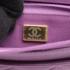 Chanel Shoulder Bag Quilted Purple Caviar Leather Chain Wallet — view 6