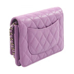 Chanel Shoulder Bag Quilted Purple Caviar Leather Chain Wallet — view 2