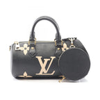 Louis Vuitton Handbag Papillon BB Bicolor Black Beige Leather