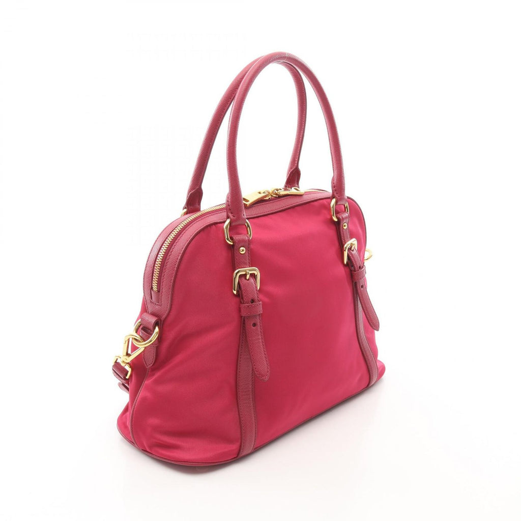 Prada Handbag Tessuto Saffiano Magenta Nylon Leather 2-Way — view 2