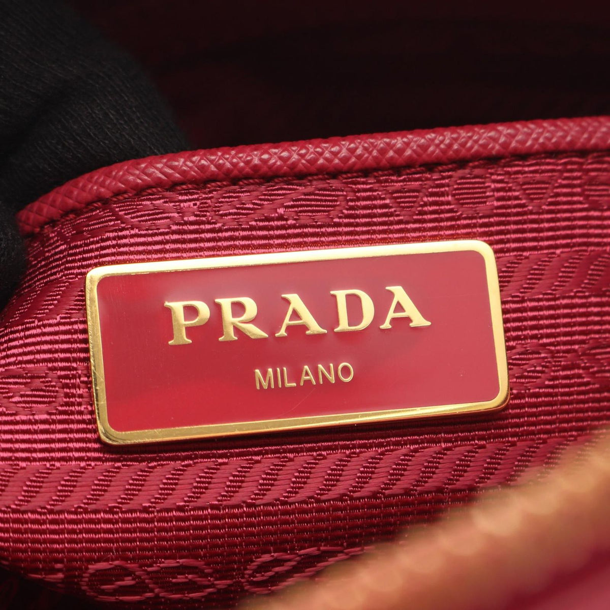 Prada Handbag Tessuto Saffiano Magenta Nylon Leather 2-Way — view 4