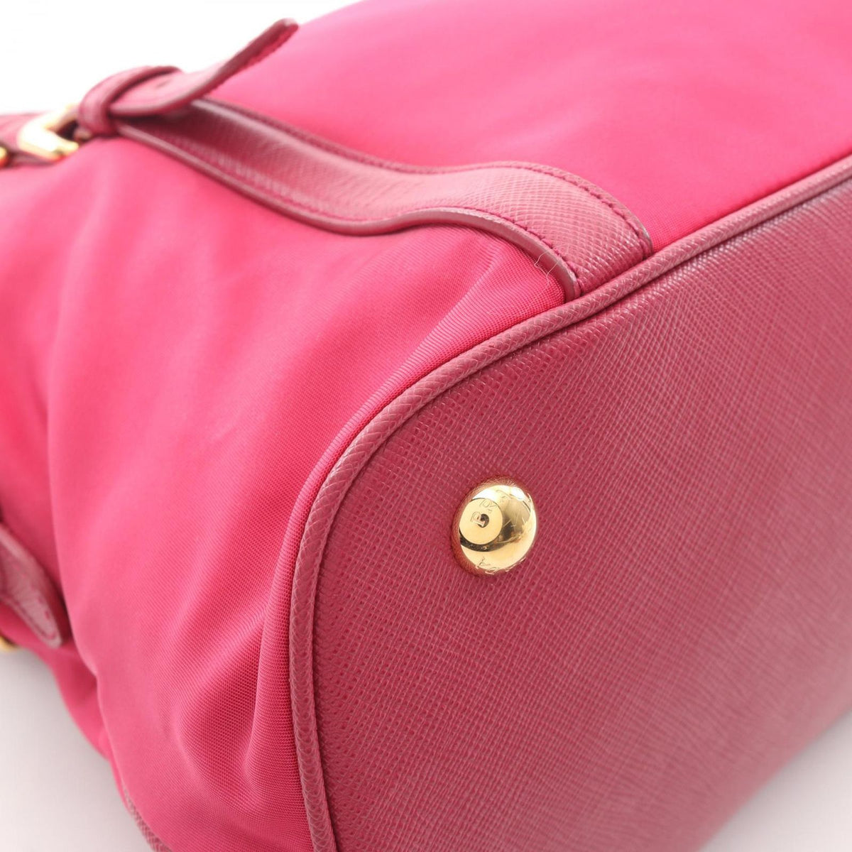 Prada Handbag Tessuto Saffiano Magenta Nylon Leather 2-Way — view 5