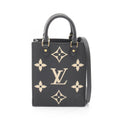 Louis Vuitton Handbag Petite Sac Plat Bicolor Black Beige Leather