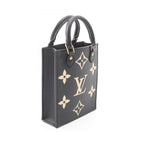 Louis Vuitton Handbag Petite Sac Plat Bicolor Black Beige Leather — view 2