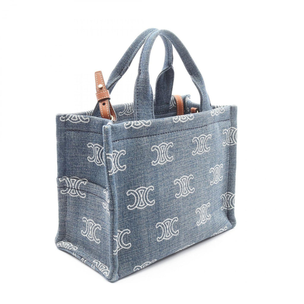 Celine Tote Small Cabas Small Caba Thais Denim Blue Triomphe — view 2