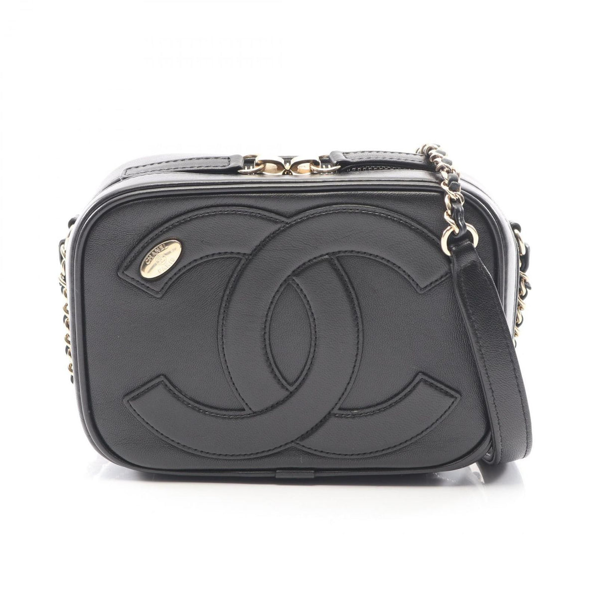 Chanel Shoulder Bag CC Logo Black Lambskin CC Mini