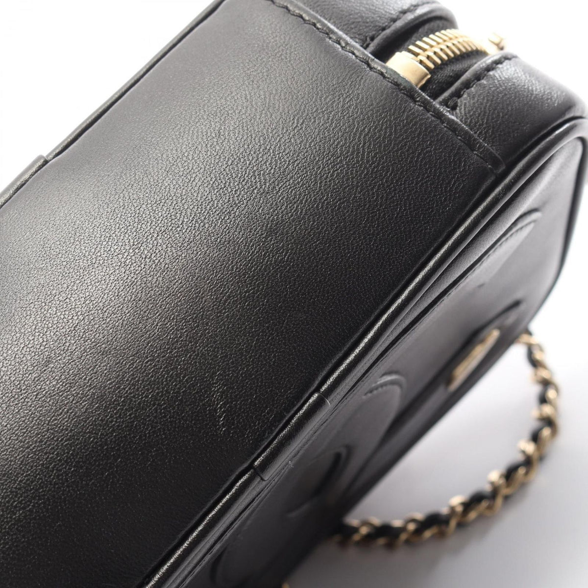 Chanel Shoulder Bag CC Logo Black Lambskin CC Mini — view 8