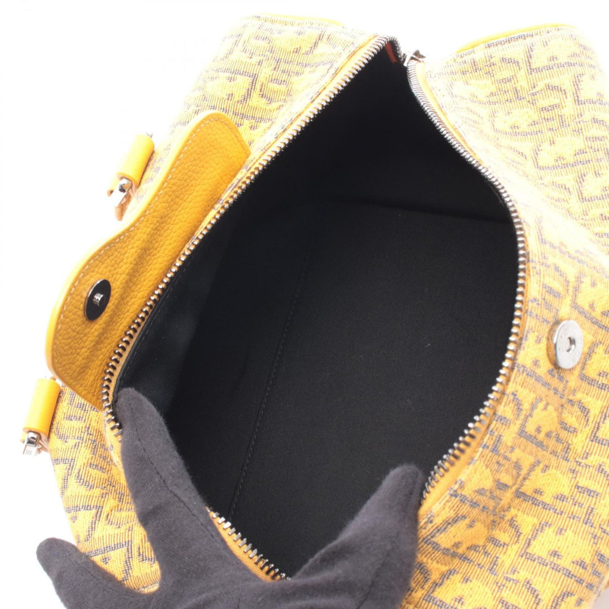 Dior Handbag Rango 26 Yellow Canvas Leather Black — view 3